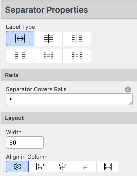 Separator Properties
